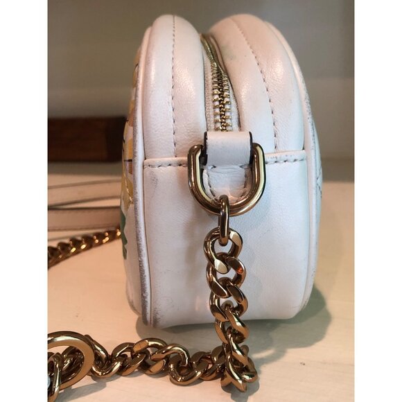 TORY BURCH Kira Flora Printed Leather Handbag Camera Quilted Crossbody - Picture 6 of 14